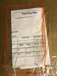 Packing Slip on Box